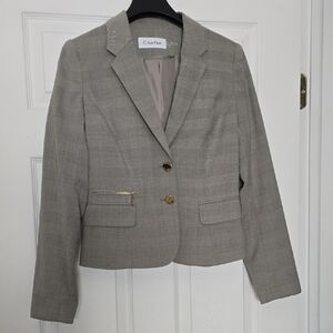 Calvin Klein Women's Light Gray/Beige Blazer ⭐️NWOT⭐️ Size 4P